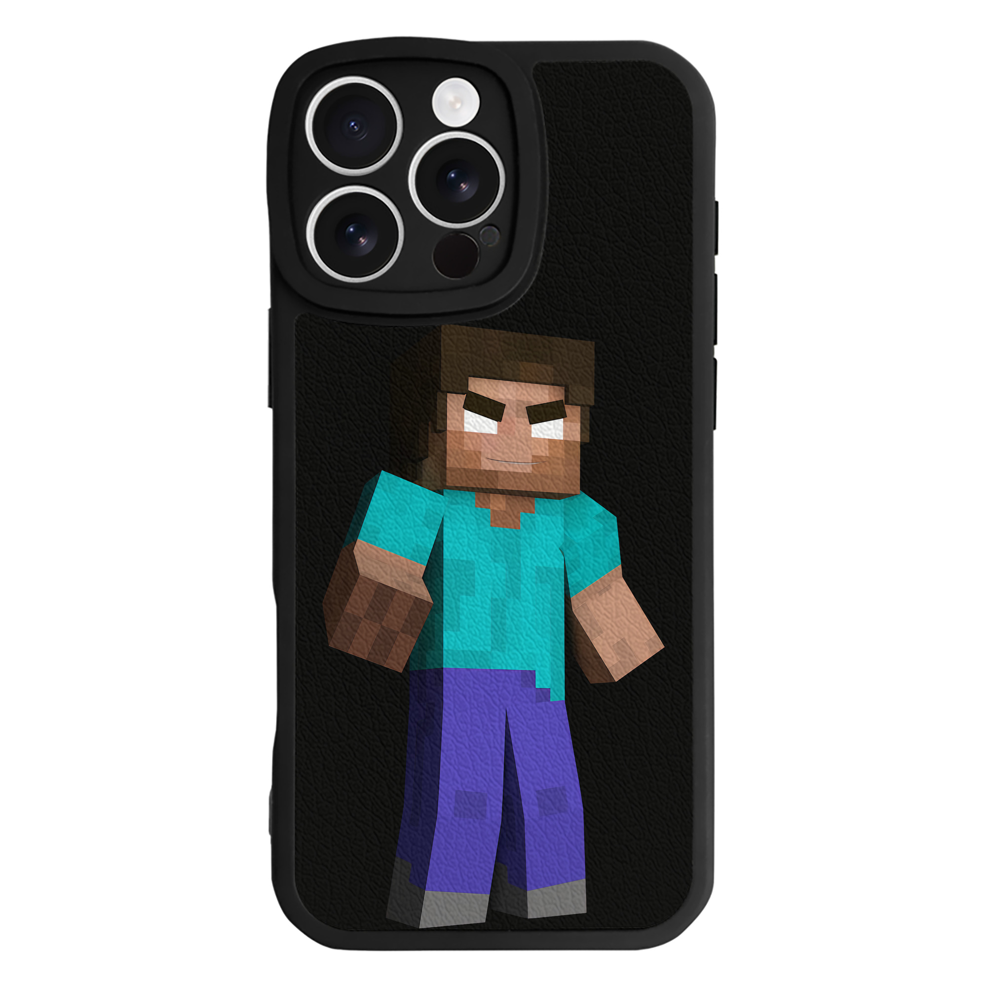 （画像用） マインクラフト ブロックの世界 Minecraft MC Block world 【iPhone 16シリーズ対応】シリコンスマホケース（レザー調） 材質：シリコン